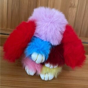 Furry bunny keychain